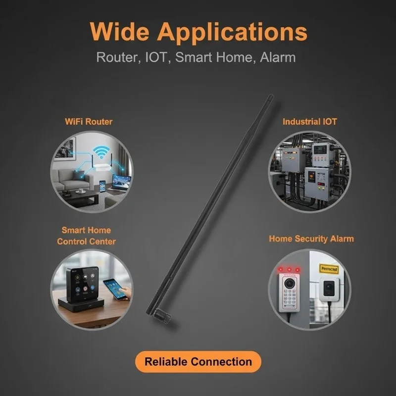 EOTH 2.4GHz 고무 안테나 옴니 와이파이 게인 12dBi SMA 남성 또는 여성 커넥터 무선 라우터용 IEEE WLAN LoRaWAN 접이식 안테나