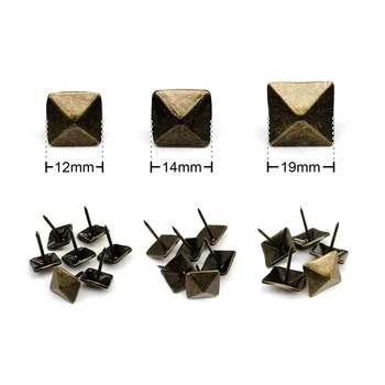25pcs Bronze Square Decorative Tack Stud Upholstery Nail Pushpin for Jewelry Chest Wooden Box Wine Case Furniture Sofa Door