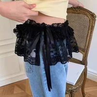 Lace Mini Skirts Women Elegant Sweet Lolita Short Skirts High Waist Y2k Streetwear Ruffle Skirts Lace Trim Butt Curtain Skirt - Image 6