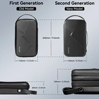 TELESIN Waterproof Carrying Adjustable Space Bag PU for GoPro Hero 13 12 11 10 9 8 7 6 Insta360 Osmo Action Accessories Bag 3