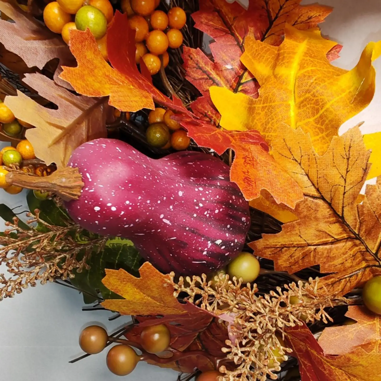 

Fall Pumpkin Wreath Artificial Pumpkins Autumn Wreath for Home Wall Outdoor