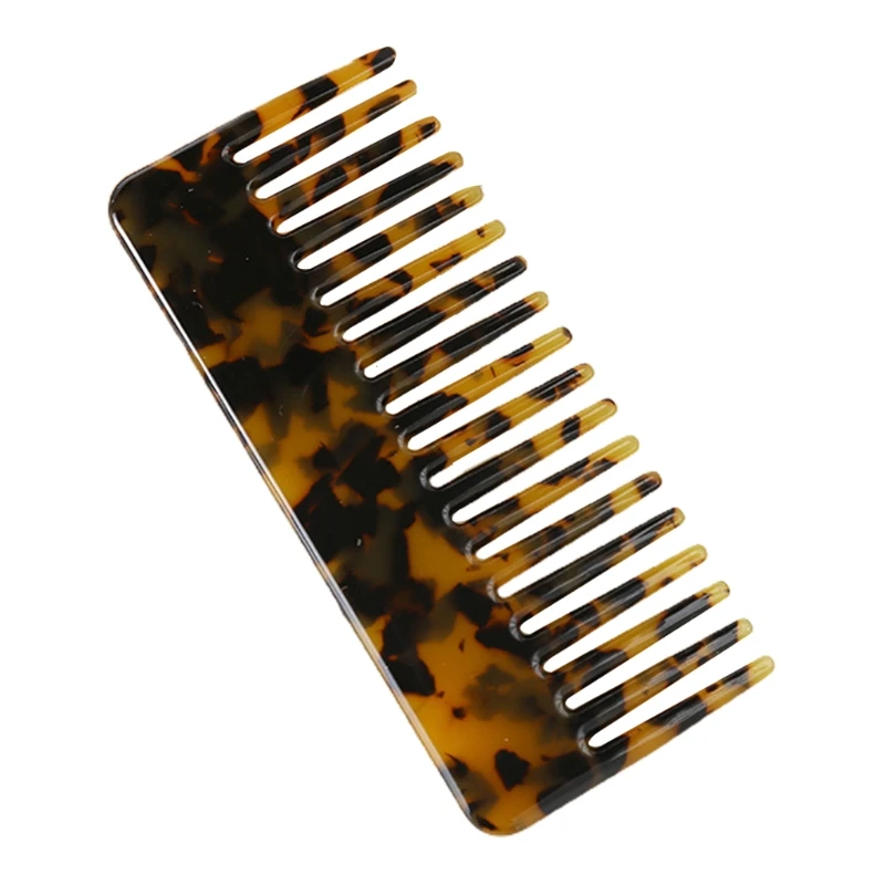 

Y1UF Korean Wide Large Tooth Pocket Hair Comb Cellulose Acetate Detangling Hairbrush Tortoise for Shell Portable Tools
