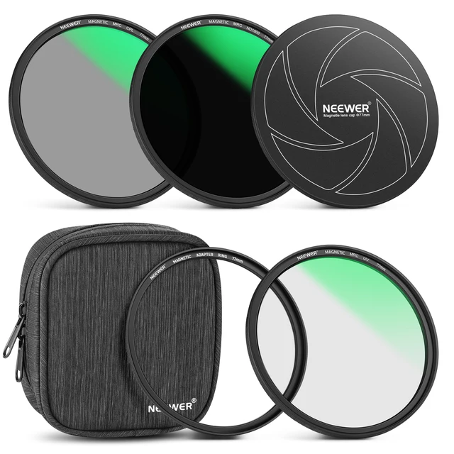 NEEWER 67mm Fixed ND Filter Kit ND1000 ND64 ND8 ND4 Neutral Density  Filter Set 30 Layer