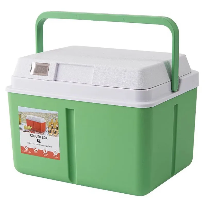 Portable 13L Outdoor Camping Picnic Ice Block Insulation Box Insulated Thermal Cooler Box With Temperature Screen