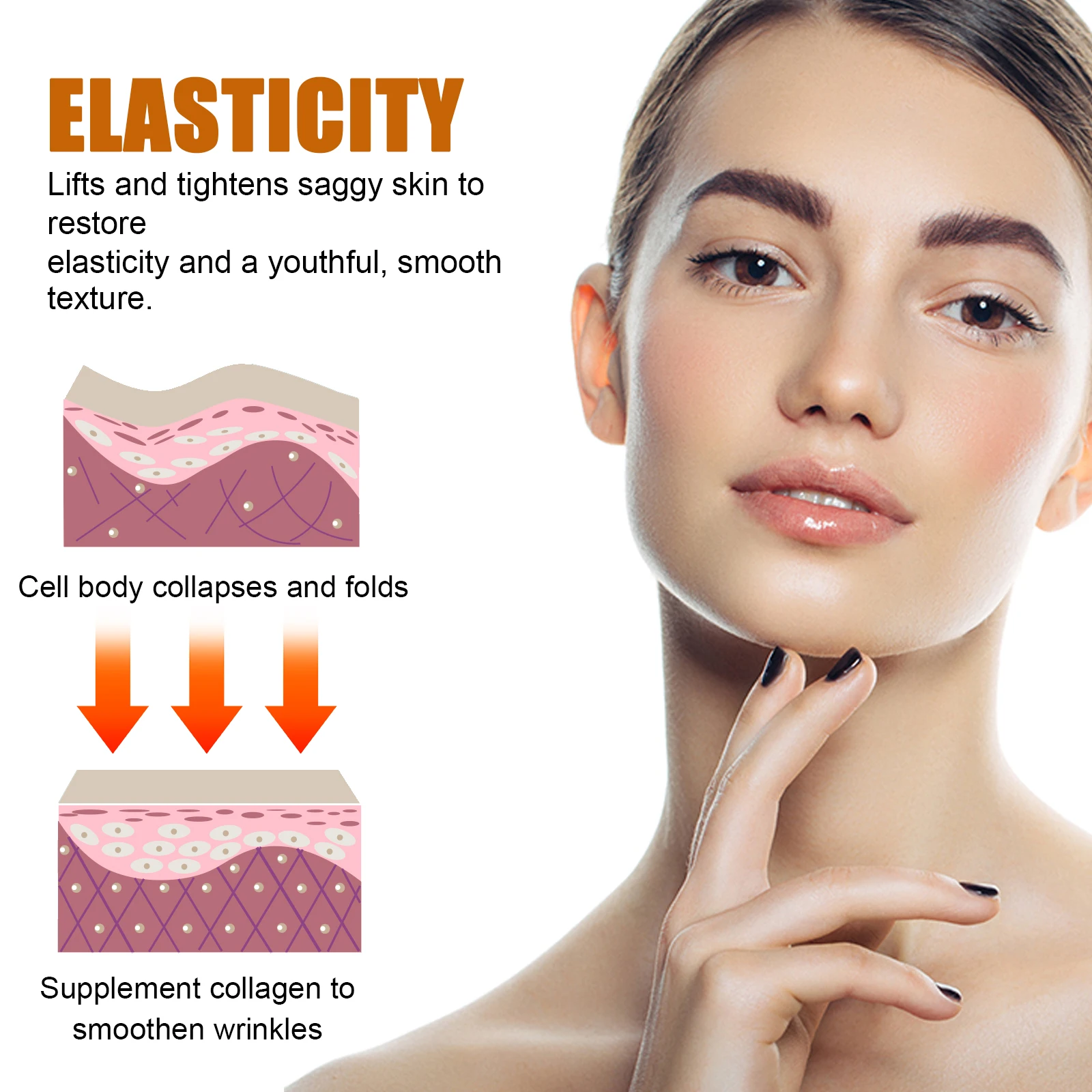 Collagen Face Serum Hydrating Tightening Smoothing Nourishing Brightening Face Skin Fade Fine Lines Anti-Aging Face Essence 5