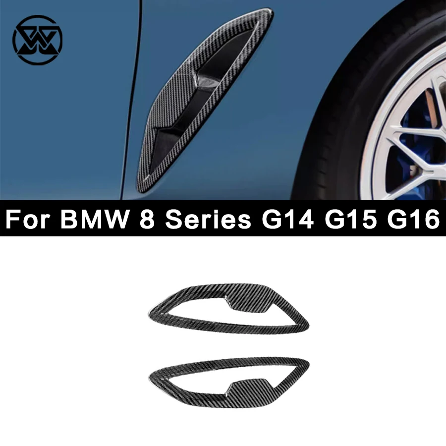 

Dry carbon fiber front fender air vents stick-on accessories for BMW 8 Series G14 G15 G16 fender air vents car accessories