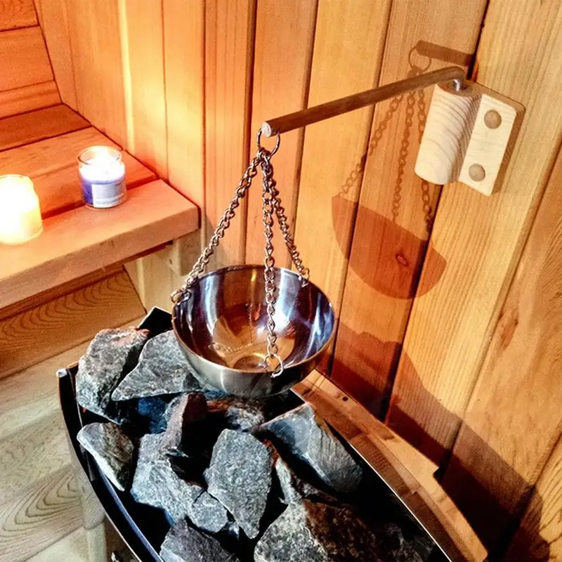 Oil Aromatherapy Cup Sauna Sauna Bowl Stainless Stee With Chain L Sauna Oil Bowl Saunas Aromatherapy Oil Cup Sauna Aromatherapy
