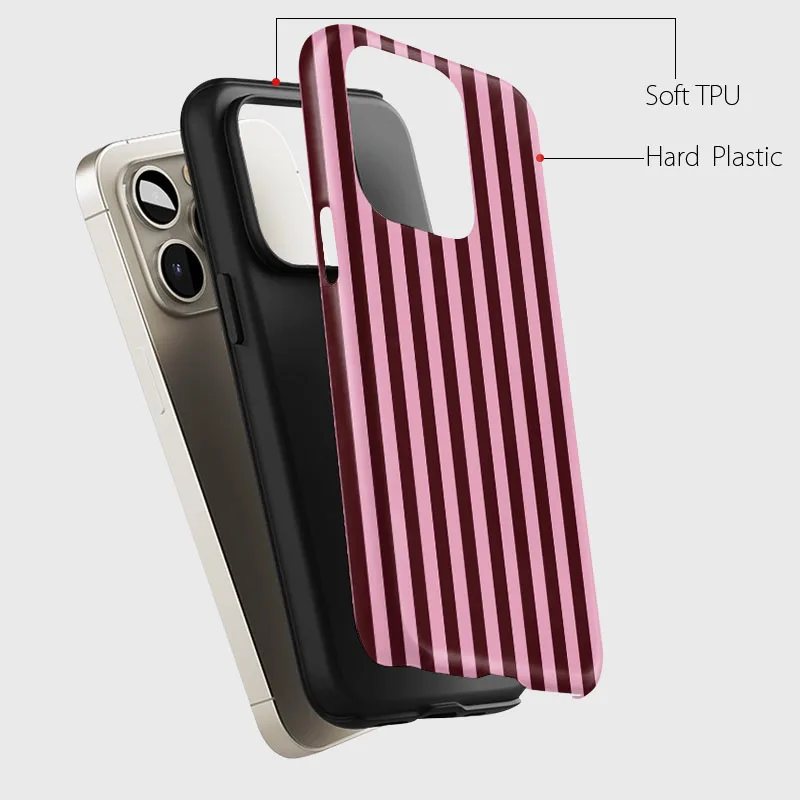 Magnetic Stripe Print Phone Case with 2-in-1 Design