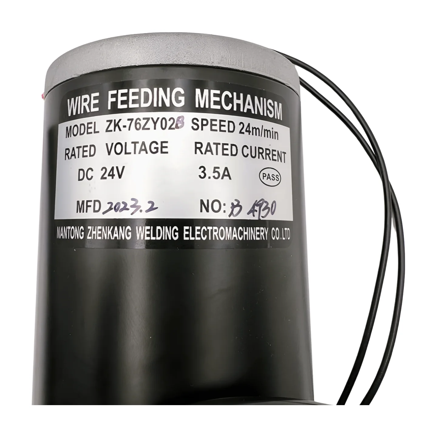 1PK DC24V 1.0-1.2mm 2.0-18m/Min Double Drive With Euro Connector Adaptor 76ZY-02B Mig Welder Wire Feeder Motor Assembly