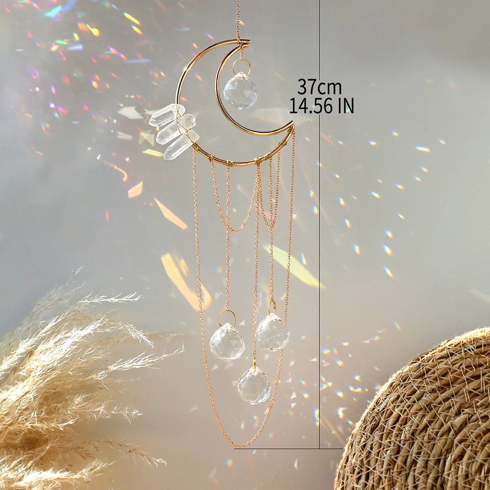 Sun Catcher Sun Catchers Crystal Pendant Sun Catcher Rainbow Prism Moon Crystal Stained Glass