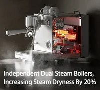 CAFOVO E120 9Bar Commercial Dual Boiler Espresso Machine ULKA Pump OPV System with OLED Display for Cafe Coffee Maker 220V 4