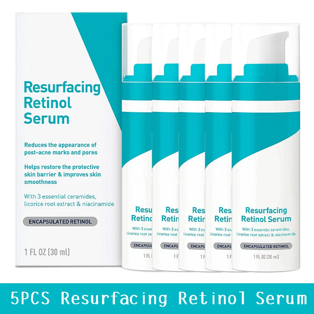 

5PCS Original Resurfacing Retinol Serum 30ml Reduce Acne Improve Pores Moisturizing Nourishing Hyaluronic Acid Repair Barrier