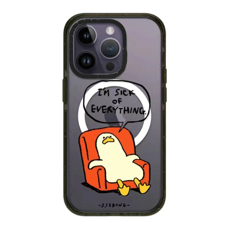 MagSafe Acrylic Cartoon Duck Phone Case Cover for IPhone 11 12 13 14 15 Pro Max Case for IPhone 15 Pro Max