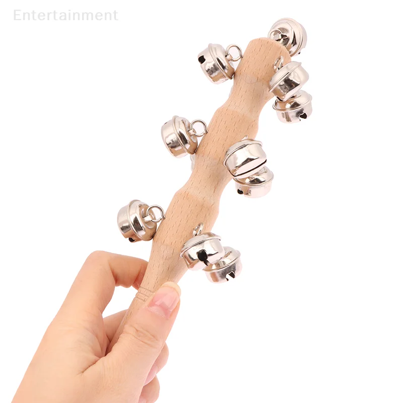 1Pc Wooden Bang Ling Children Discussion Musical Instrument Toys For Party Kids Early Education Handbell musical instrument