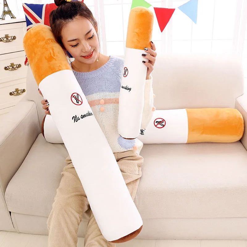 Hot Creative Smoking Cylindrical Sleeping Cushion Cigarette Pillow Plush Toys Fashion Boyfriend Birthday Gift