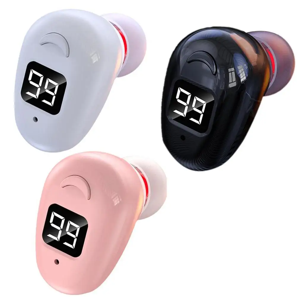 

S980 Single Bluetooth-compatible Headphone Digital Display Handsfree Earphone Mini In-ear Invisible Business Headset