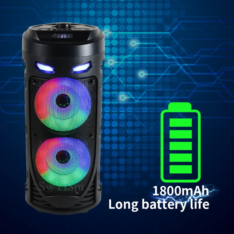 US $18.47 - 52.27 Portable Bluetooth Speaker Wireless Outdoor 3D Stereo Subwoofer Type Square Dance Music Column Support U Disk TF Card FM Radio