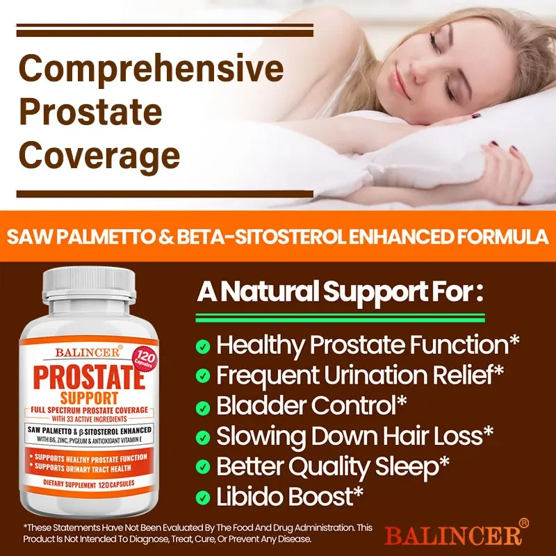 Saw Palmetto Prostate Support Supplement Supports Prostate Health Urinary Tract and Urinary Health Reduces Frequency Saw Palmetto Supplement
