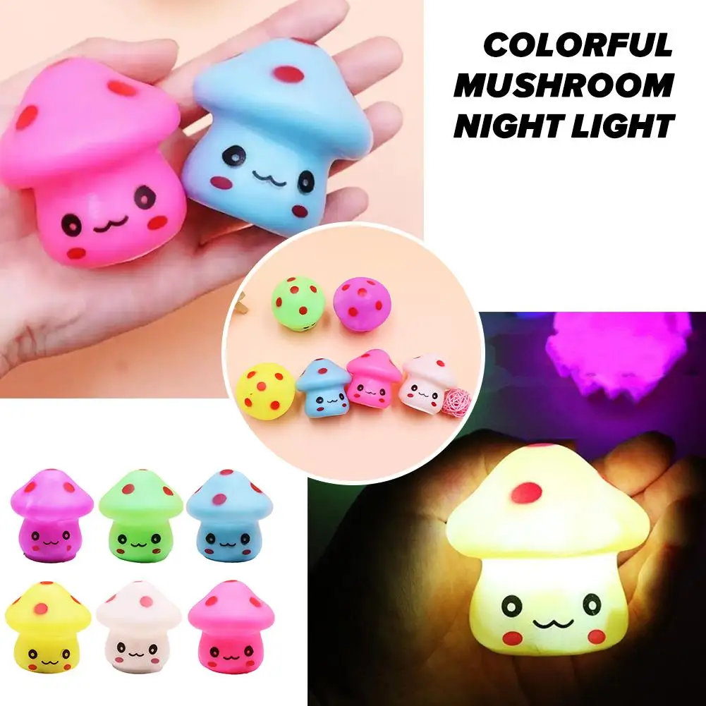 

1pcs Colorful LED NightLight Mushroom Luminous Lamp Bedroom Child Decoration Luminous Lamp Light Sleeping Toy Baby Novelty T4L2