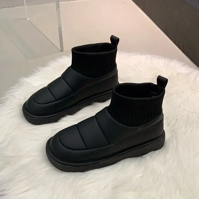 Shoes Boots Socks Heels Round Toe Boots Women Stockings Ladies Autumn High Heel Lolita Over-the-Knee Rubber Cotton Fabric