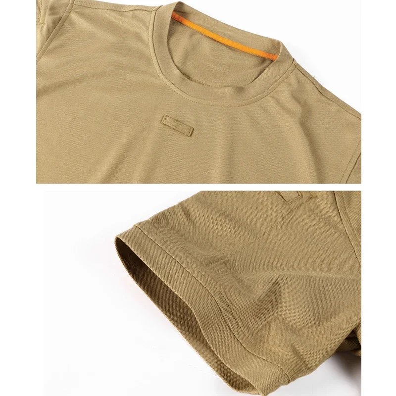 Men's Summer Fast Dry Pullerover O-Neck Tees Breathable Tactical Camping Trekking Hiking Climbing Quick Dry Sport T-Shirt