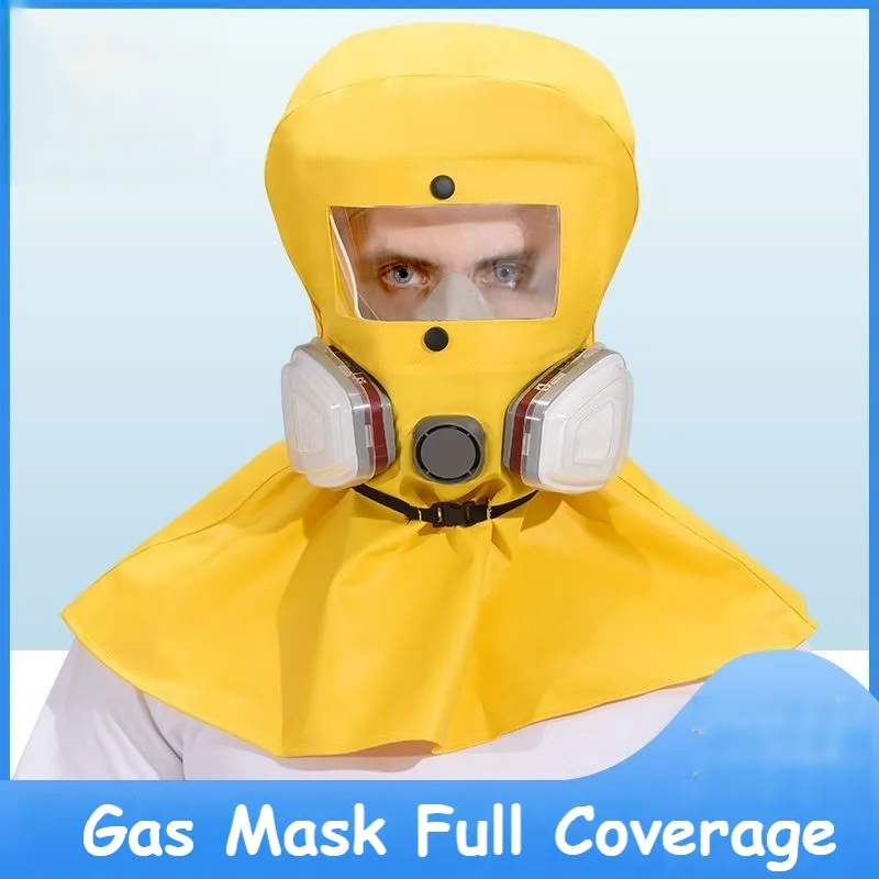 

Gas Mask Full Cover Dust Protection Respirator Full Face Closed Head Cover Chemical Spray Paint Pesticides