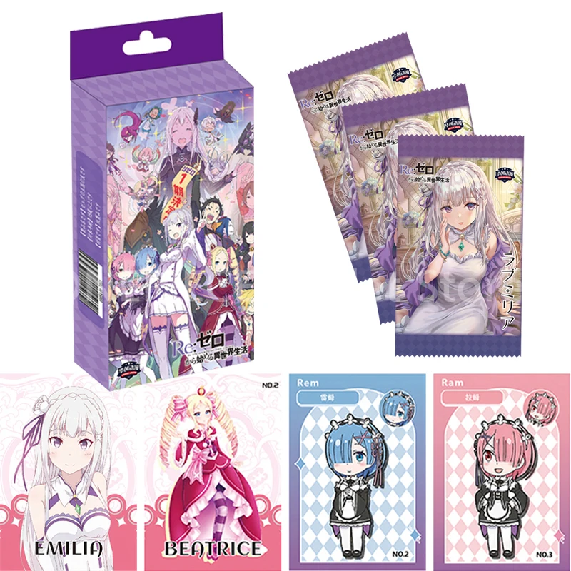 

New Genuine Anime Re:Life In A Different World From Zero Cards Anime Figures Rem Emilia Rare Flash Card Hobbies Collection Toys