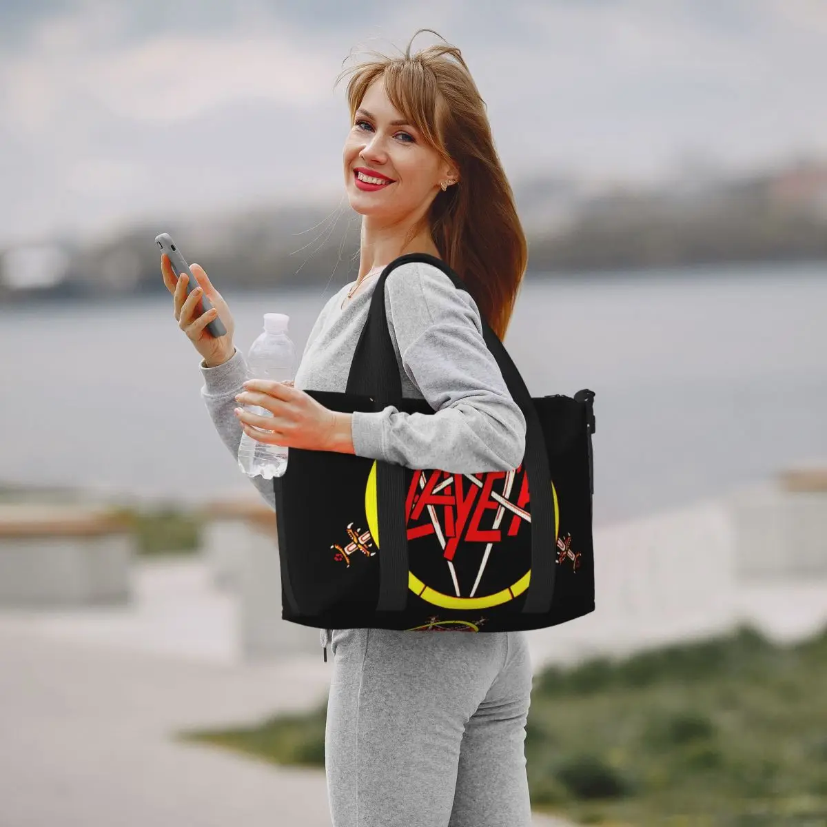 S-slayers Tote Bag Women Large Capacity Heavy Metal Rock Gym Beach Shoulder Travel Bag