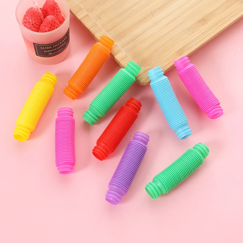 Mini Colorful Pop Tubes Pipe 10/60Pcs Fidget Sensory Antistress Toys For Kids Birthday Party Favors Pinata Filler Goodie Bags bubble tube toy,stress relief toys,fidget toys,party toys,toy gift filler