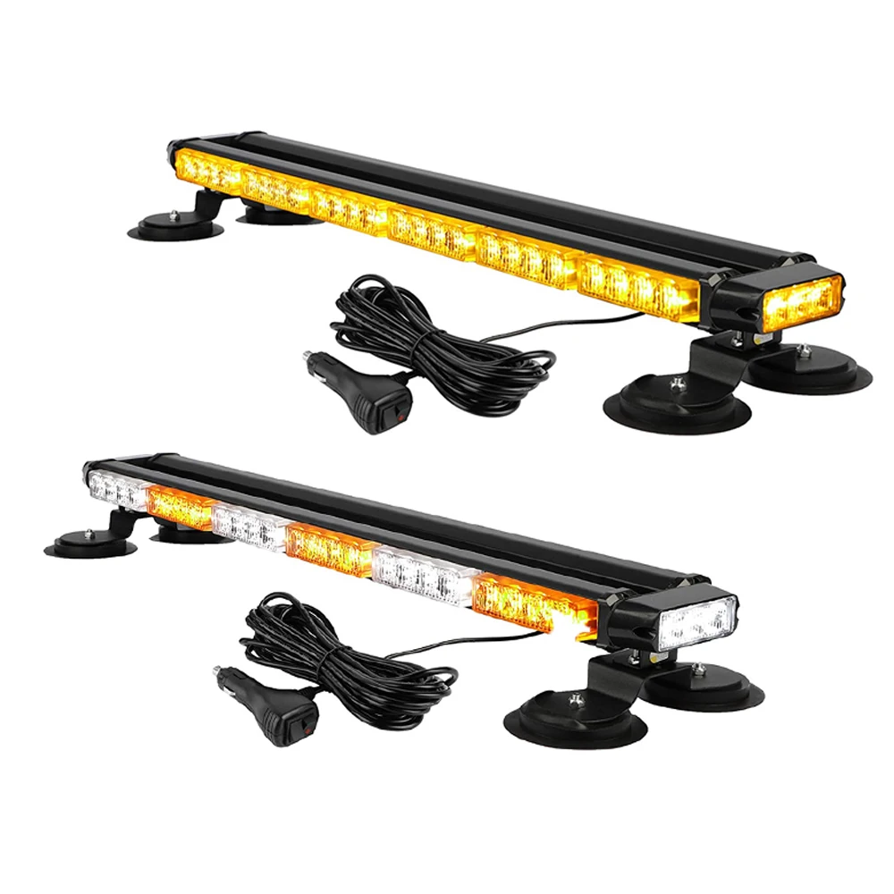 

1* 54 LED Yellow/White Strobe Flashing Light Bar High Intensity Emergency Warning Light 26 Blinking Modes Universal