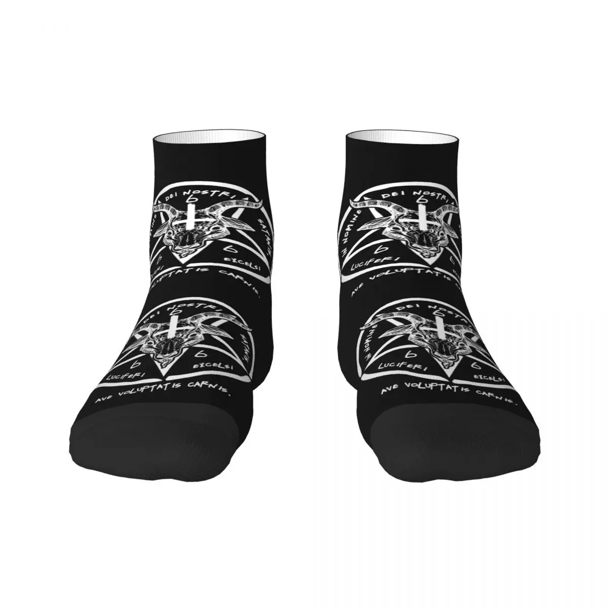 

Funny Mens 666 Baphomet Dress Socks Unisex Comfortable Warm 3D Printed Sigil Of Satan Knights Templar Crew Socks