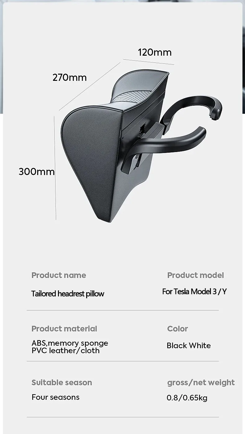 For Adjustable neck protector leather headrest for Tesla Model Y Juniper 2025 Mo