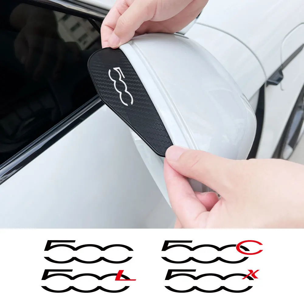 Car Rearview Mirror Rain Shield Sticker For Fiat 500 500C 500X 500L Abarth 695 car rainproof film car mirror film car rearview mirror visor rearview mirror visor rearview mirror rain shield rearview mirror rain eyebrow rearview mirror rain guard car camera rain shield