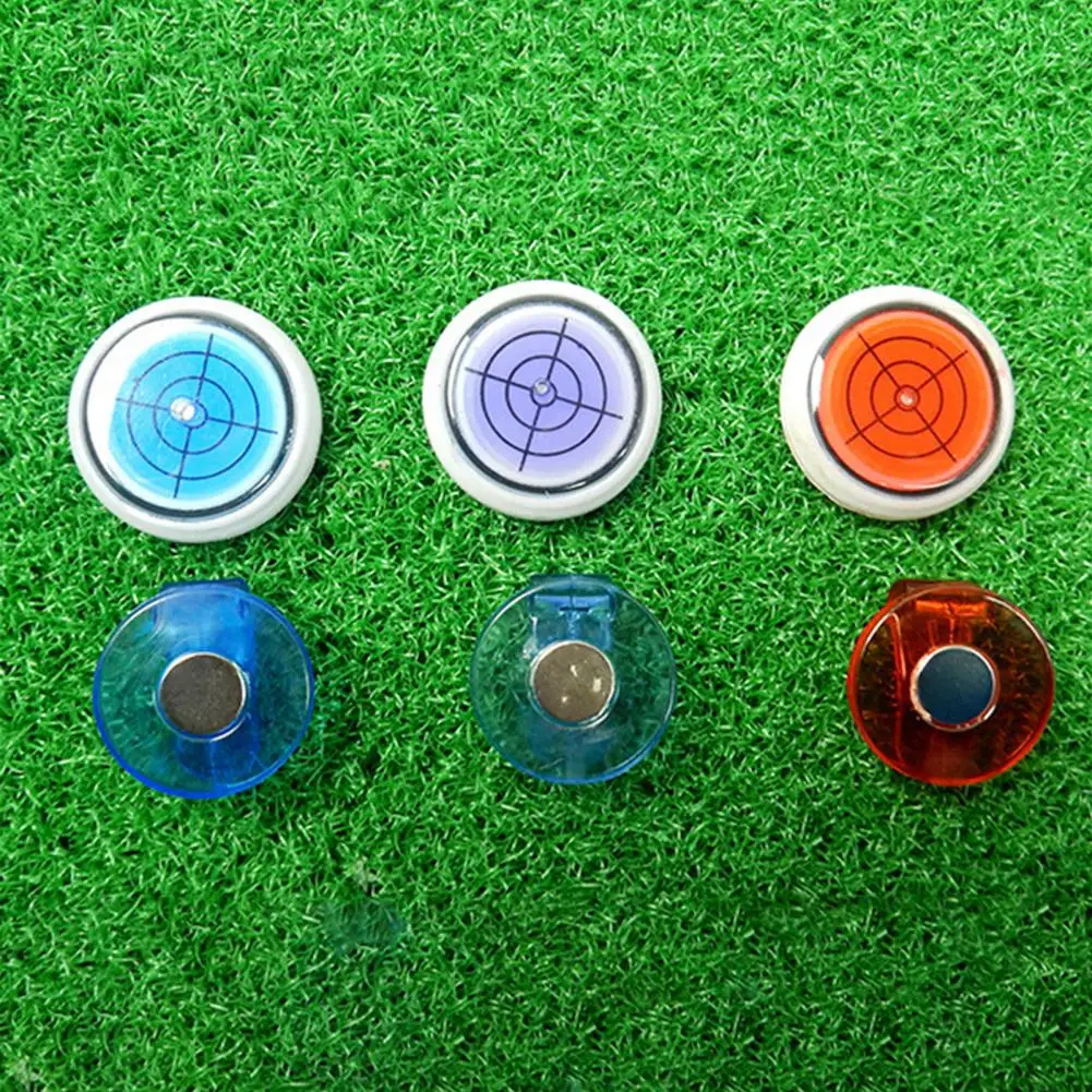 Golf Ball Marker with Built-in Bubbles Magnetic Bubble Level Golf Ball Marker Clip for Men Women Golfers Round Cap Mark for