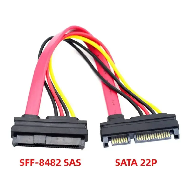 Sas SFF-8482 マザーボード SAS 29P メス SATA 22P オスケーブル 7 + 15PIN