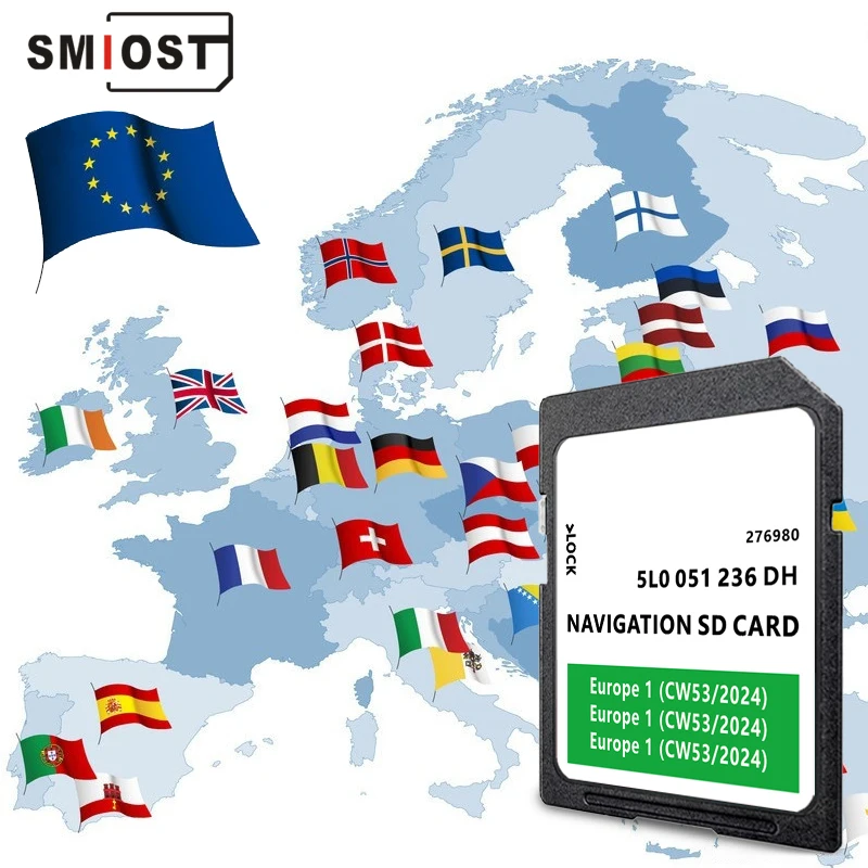 

Карта памяти 32 Гб для Skoda 2024 SMIOST Navi Card Europe UK GEN2 совместимая с MIB2 Amundsen Discover Media Бесплатная доставка