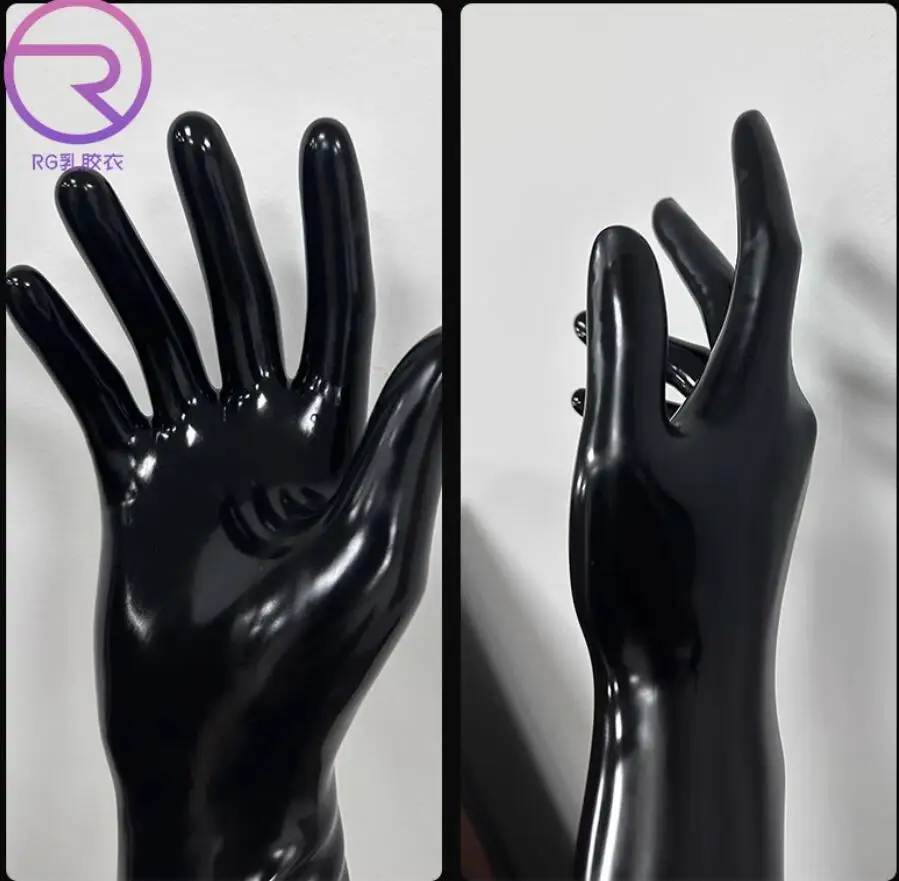 oil shiny latex gloves with integrated shape long and short gloves COS binding Cosplay Kigurumi latex fetish
