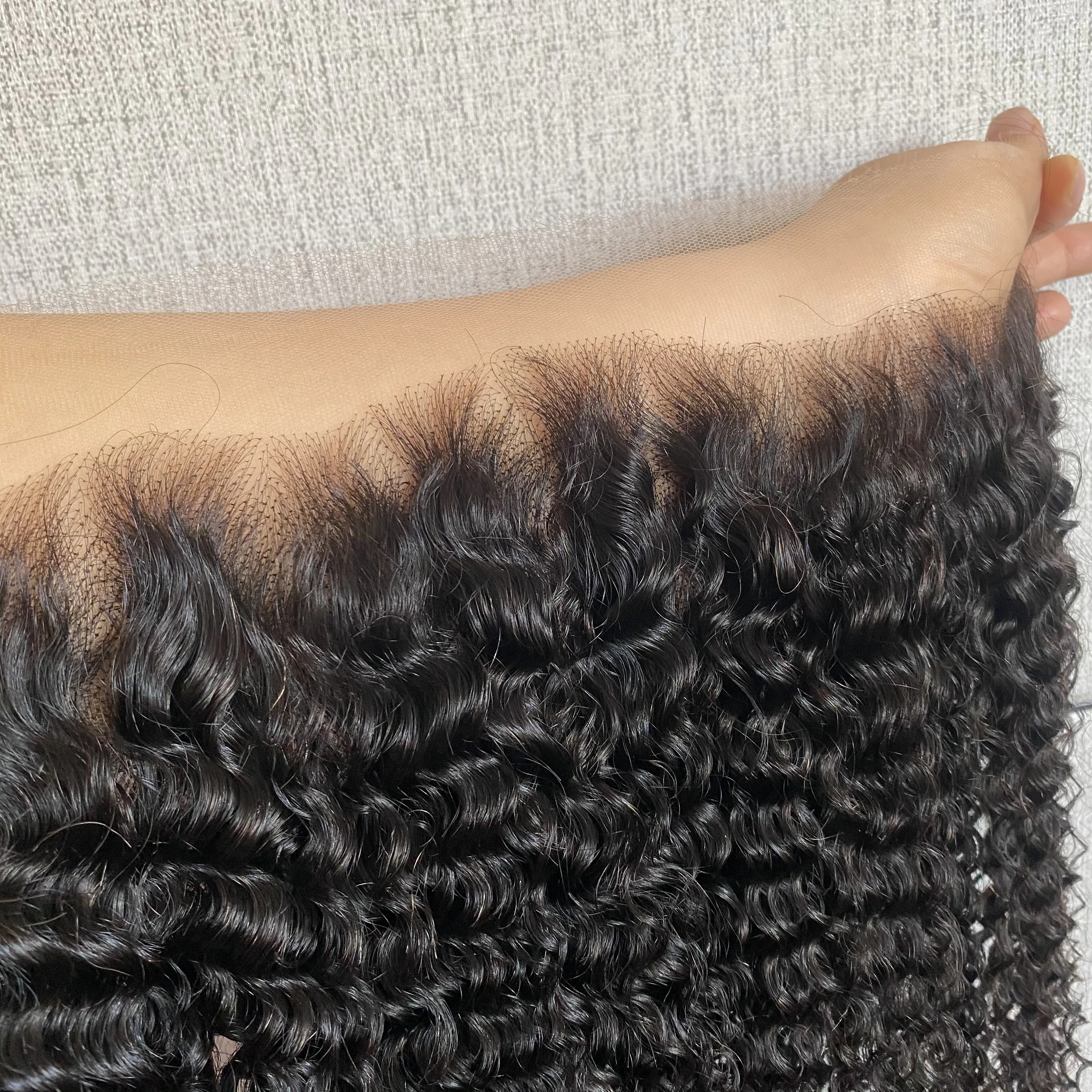 Invisible 13x4 13x6 HD Lace Frontal Brazilian Deep Curly Human Hair 5x5 6x6HD Lace Closure Pre Plucked Free Part