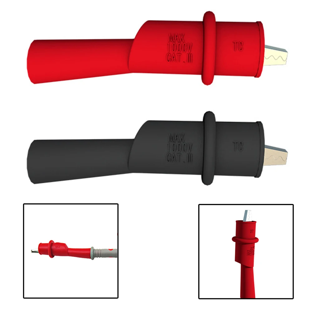 1Pair Digital Crocodile Test Clip For Electrical Test For Multimeter Probe Push On Clip Insulated Crocodile Clamp