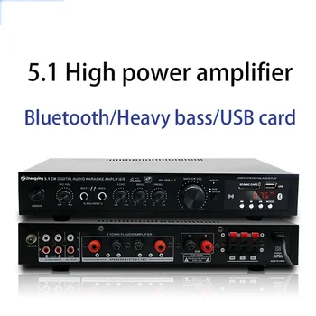 5.1 Channel High Power Amplifier Super Bass Rate Stage Home Theater Bluetooth Radio Amplifier Black 2
