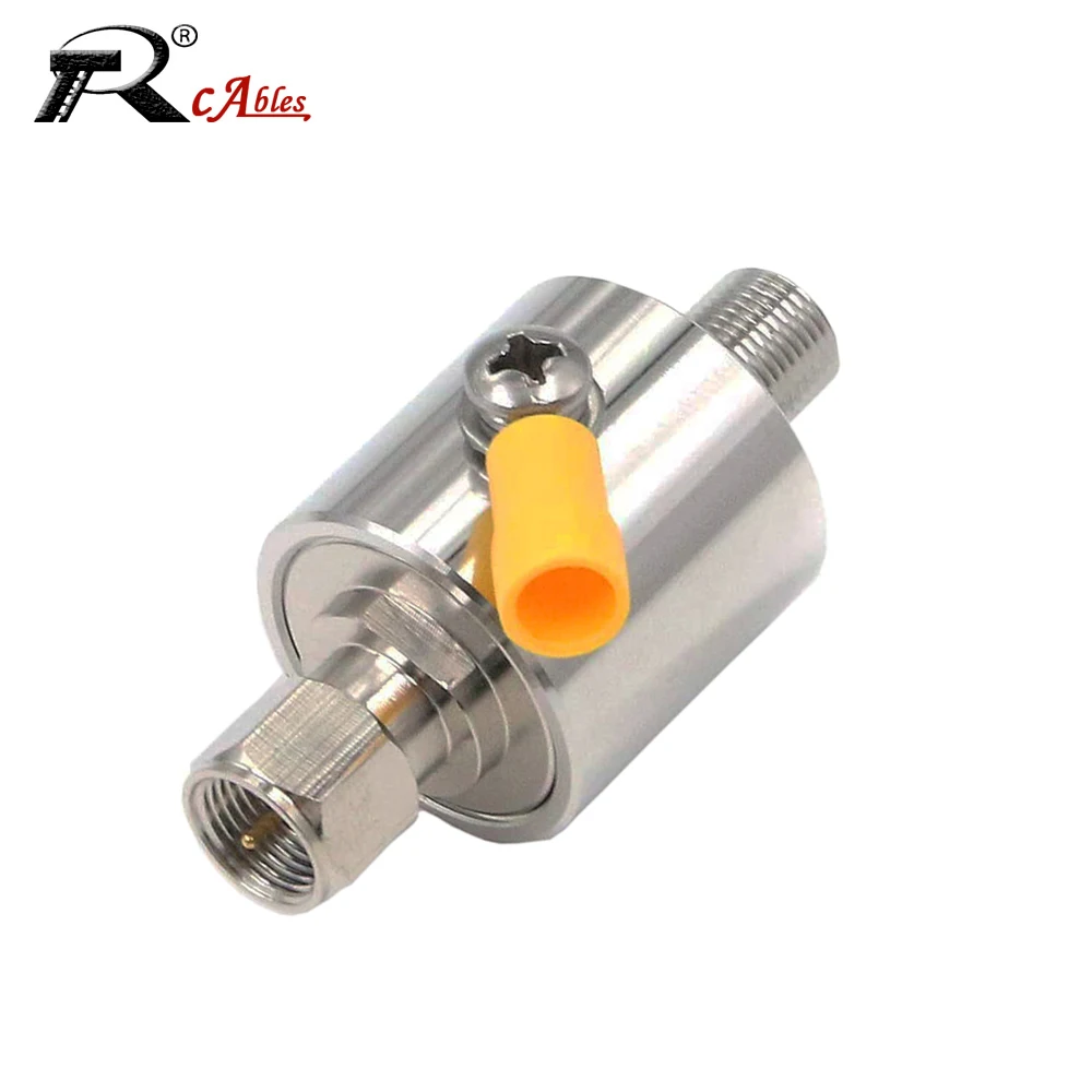Coaxial Lightning Arrestor Surge Protector F-tipo Feminino para F-masculino para Cabo de Satélite Antena de tv 2g 3g 4g Lte 75 Ohm 1pc