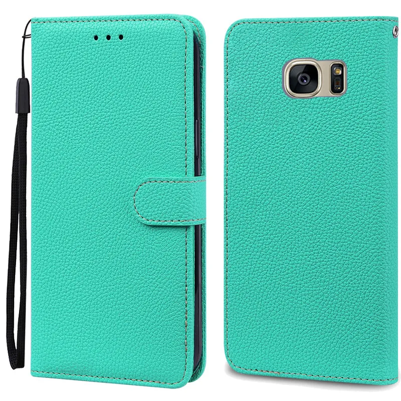 Luxury Leather Wallet Flip Case - Soft Protective Cover for Samsung Galaxy S7 Edge