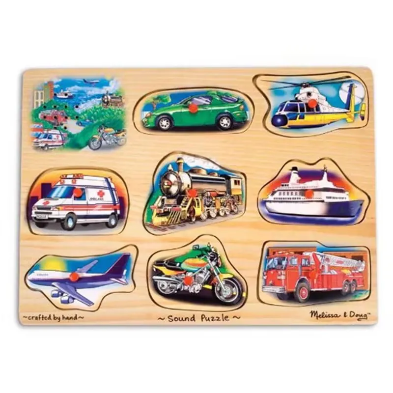 Деревянная игрушка-пазл со звуком