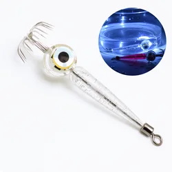 Luminous LED Flash Squid and Octopus Fishing Hook with Umbrella Hook Accessories (White)