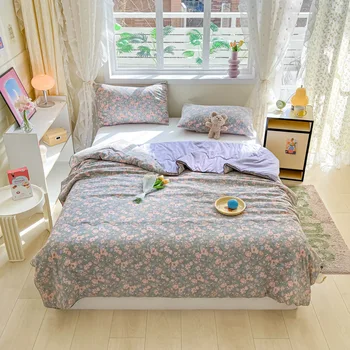 여름 쿨링 싱글 이불 기계, 세탁 가능 킹 퀸 사이즈 침대보, 더블 침대 이불, 용수철 얇은 패딩 담요