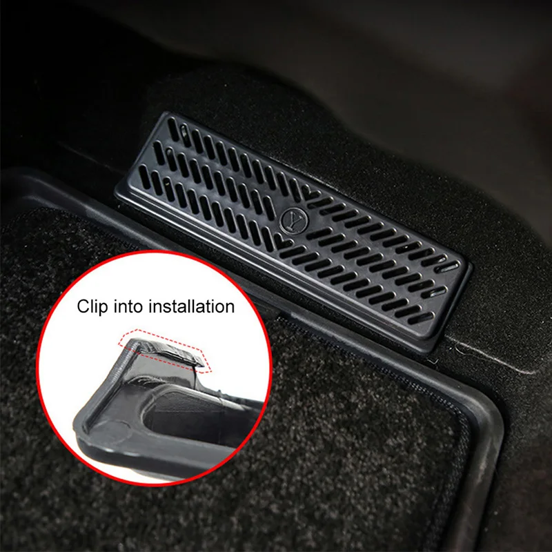 2pcs Air Outlet Cover For Tesla Model Y Under Seat Conditioning Buckle Protective Grille Dust Mask for tesla 2021 2022 model 3 y 2017 2018 2019 2020 car air vent anti blocking dust cover under seat air conditioning outlet cover