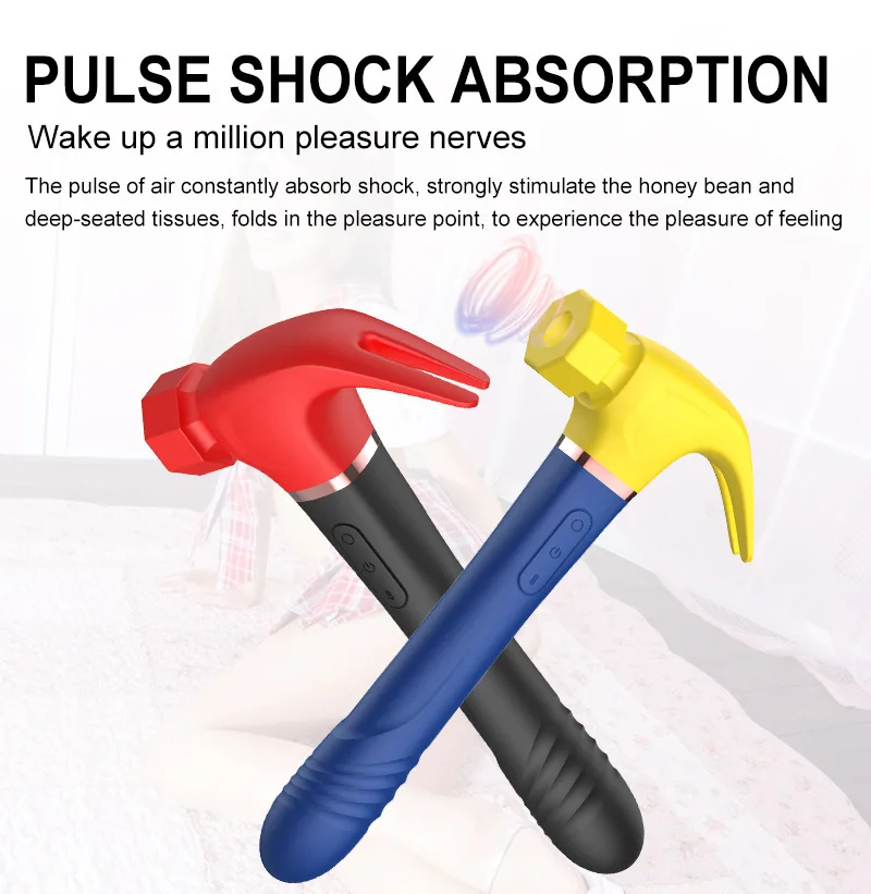 Multifunctional Hammer Vibrator Clit Sucking Telescopic Dildo_voghion.com