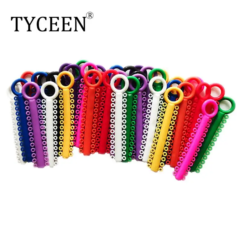 

40 палочек для стоматологической лигатурологии, Ортодонтические Галстуки, эластичные резиновые ленты, стоматологические инструменты, зубные скобы, галстуки для взрослых, разноцветные