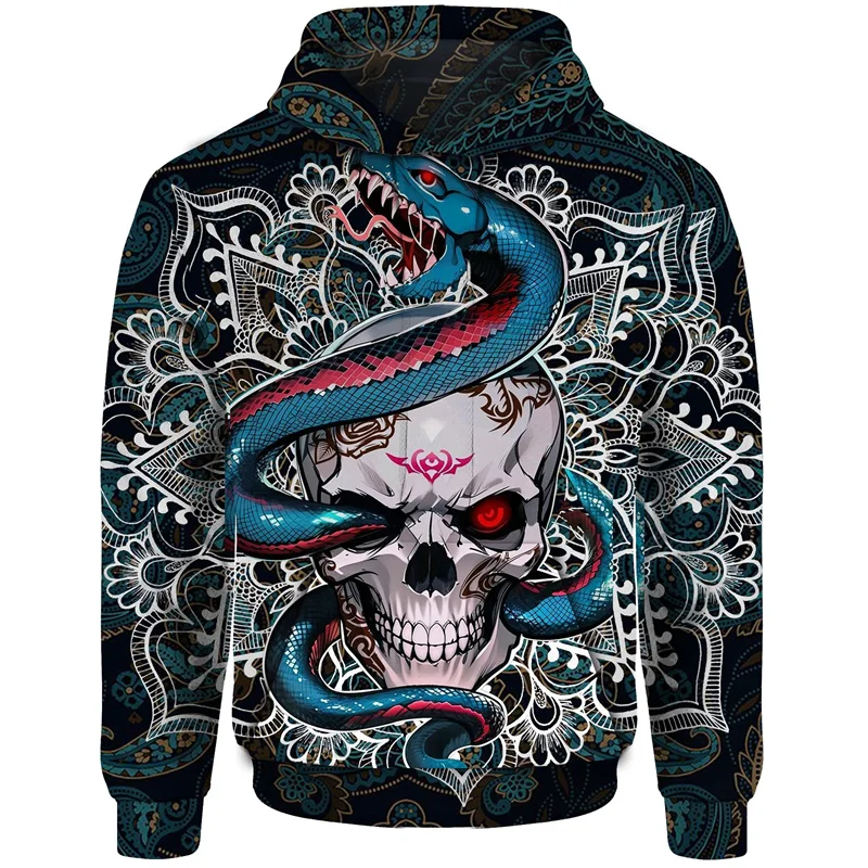 thumbnail image 1 of Sudadera con capucha con estampado 3D de cuervo, esqueleto, ballena y gato para hombre, patrón de demonio, manga larga, informal, cómoda, holgada, 1 of 4