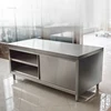 Stainless Steel Kitchen Cabinet Workbench Commercial Operating Table for Hotel Home Cupboard with Sliding Door Kitchen Furniture 4